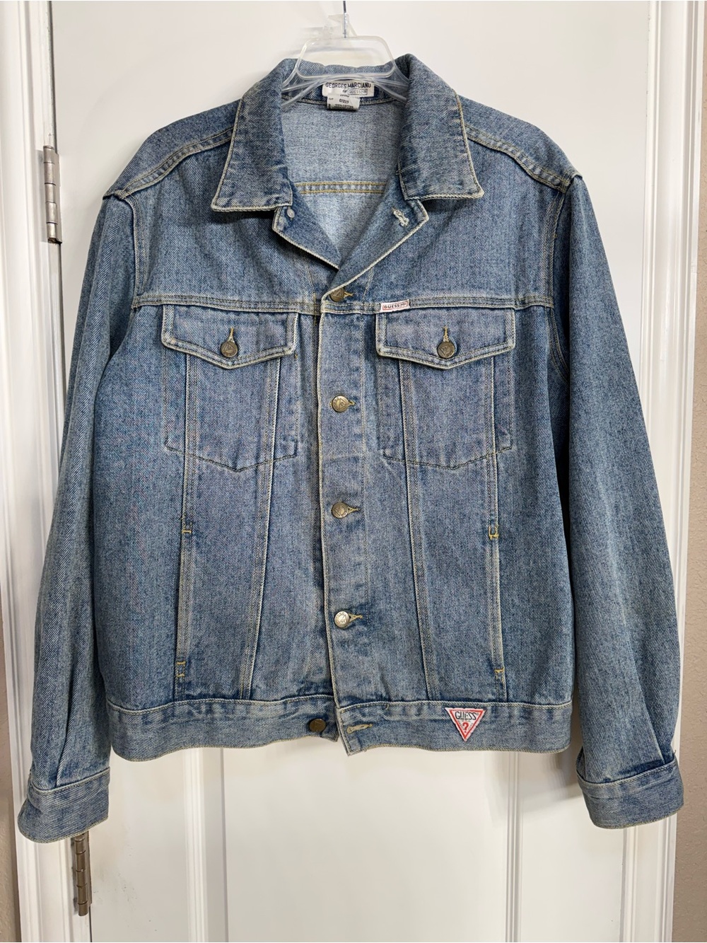 VTG 80s Guess Georges Marciano Denim Trucker Jacket Large USA Made EXCELLENT